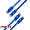 thumbnail image 1 of Cmple - 2 Pack Cat5e Ethernet Cable 5 ft, Network Patch Cord, LAN Cable with RJ45 Connectors, Cat 5 Wire for Fast Internet, 1 Gigabit Router Cables - Blue, 1 of 7