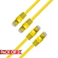 thumbnail image 1 of Cmple - 2 Pack Cat5e Ethernet Cable 3 ft, Network Patch Cord, LAN Cable with RJ45 Connectors, Cat 5 Wire for Fast Internet, 1 Gigabit Router Cables - Yellow, 1 of 8