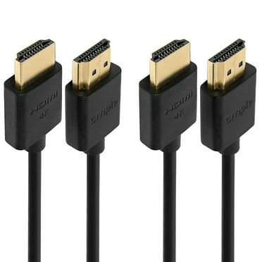 Cmple - 2 Pack High Speed HDMI Cable 3 ft 4k@60Hz Ultra Thin HDMI 2.0 Cable 4k HDMI Cable, ARC, 3D, 4k HDMI Cord - Flexible