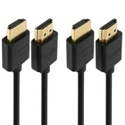 Cmple - 2 Pack High Speed HDMI Cable 6 ft 4k@60Hz Ultra Thin HDMI 2.0 Cable 4k HDMI Cable, ARC, 3D, 4k HDMI Cord - Flexible