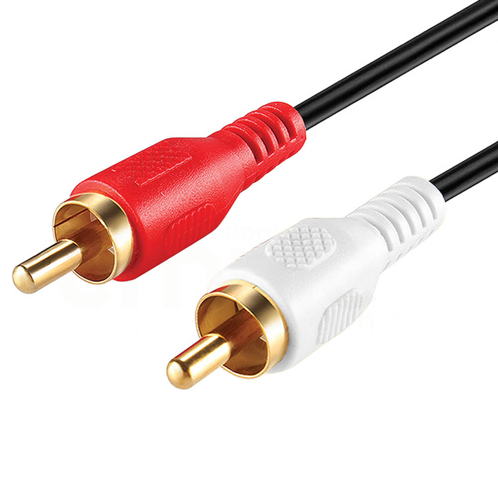 Cmple - 2 RCA to 2 RCA Cables 100ft, Male to Male RCA Cable Stereo Audio Speaker Cable RCA Red and White Cables Double RCA Subwoofer Cable for Car Stereo, Marine Audio, Audio Mixer, Amplifier - Black - image 1 of 5