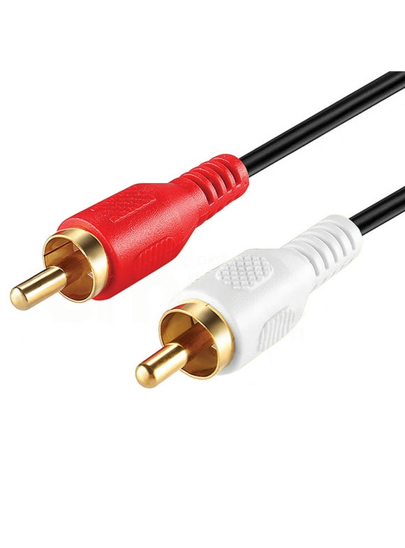 Cmple - 2 RCA to 2 RCA Cables 6ft, Male to Male RCA Cable Stereo Audio Speaker Cable RCA Red and White Cables Double RCA Subwoofer Cable for Car Stereo, Marine Audio, Audio Mixer, Amplifier - Black