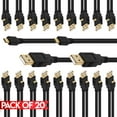 thumbnail image 1 of Cmple - [20 PACK] 6 Feet Micro USB Cord USB 2.0 A-Male to 5-Pin Micro B Cable Fast Charging/Data Cable High-Speed USB  Charger Cable for Smartphone, Tablet, Portable Speaker, Headphone, 1 of 3