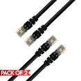 thumbnail image 1 of Cmple - 2 Pack Cat6 Ethernet Cable 7 ft Cat 6 Network Patch Cord with RJ45 Connectors 10Gbps Router LAN Ethernet Cables 550Mhz Cat 6 Wire - Black, 1 of 7