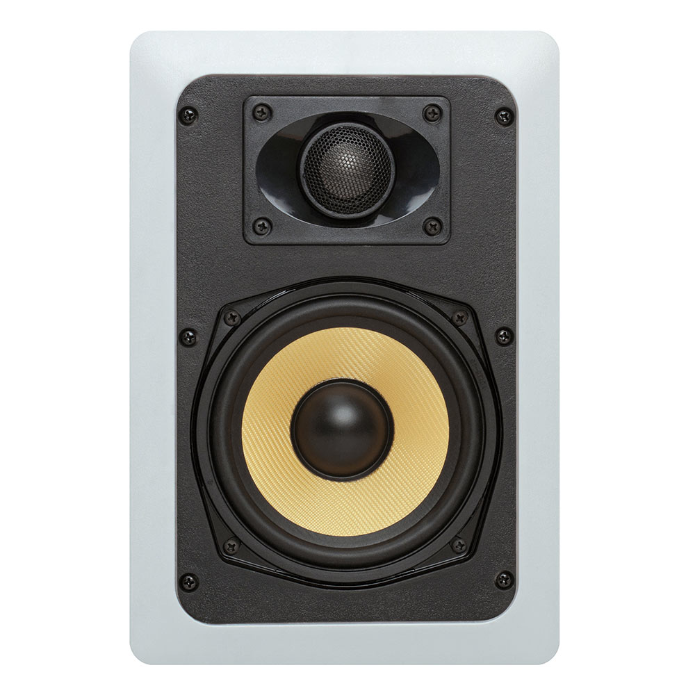 Cmple - 5.25" Surround Sound 2-Way In-Wall/In-Ceiling Kevlar Speakers (Pair) - Rectangular - image 1 of 6
