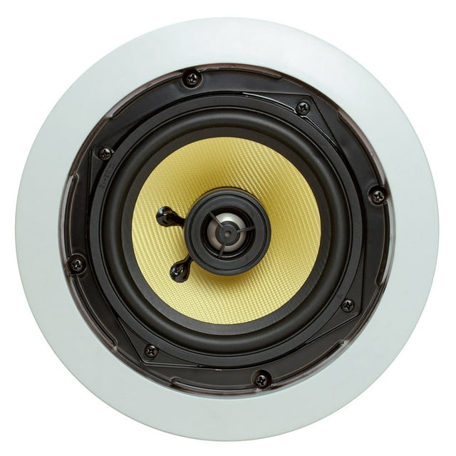 Cmple - 5.25" Surround Sound 2-Way In-Wall/In-Ceiling Kevlar Speakers (Pair) - Round