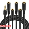 thumbnail image 1 of Cmple - [5 PACK] 6 Feet 3.5mm Extension Cable, Aux Male to Female Cord, Stereo Audio Cable for TV, Car, Phone, Hi-Fi System, PC, iPod, MP3 Player, Headphone, Speakers, Headset, Amplifier, Soundbar, 1 of 7