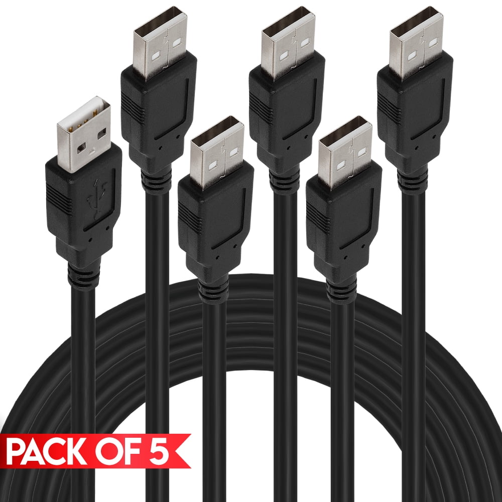 Cmple - [5 PACK] 6 Feet USB A to USB A Cord, USB 2.0 Male to Male Data ...