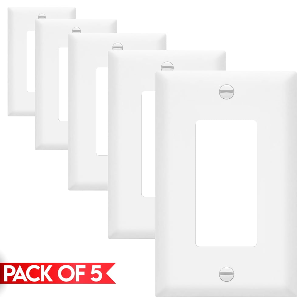 Cmple [5 Pack] Decora Wall Plate, GFCI Device Faceplate, Switch or