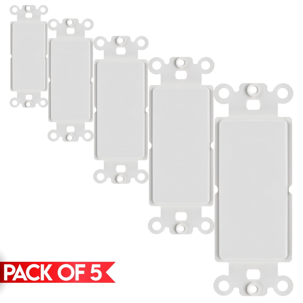 Cmple [5 Pack] Blank Insert for Decorator Wall Plates, Wallplate
