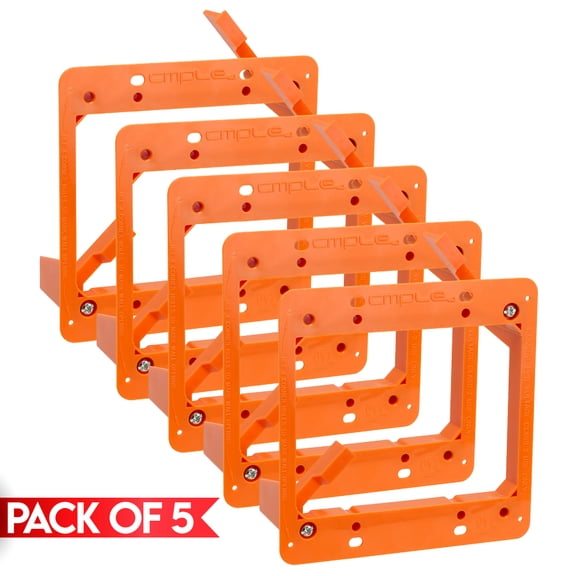 Cmple - [5 Pack] Low Voltage Mounting Bracket, 2 Gang Drywall Mounting Bracket with Screws for Dual Gang Wall Plate, Cut In Wall Plate Mount for Network, Telephone, HDMI, Coaxial
