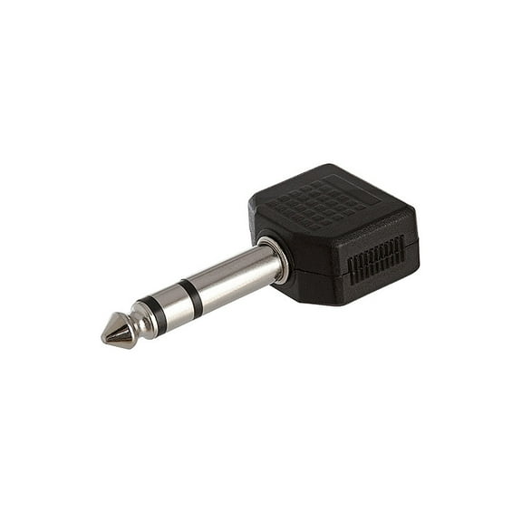 Cmple - 6.35mm Stereo Plug to 2x3.5mm Stereo Jack Adapter