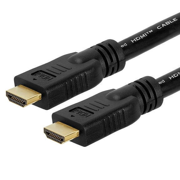Cmple - 75 Feet High Speed In-Wall HDMI Cable with 3D HDR Ethernet, Audio Return Channel Support, Gold Plated Connectors - 75 FT Black