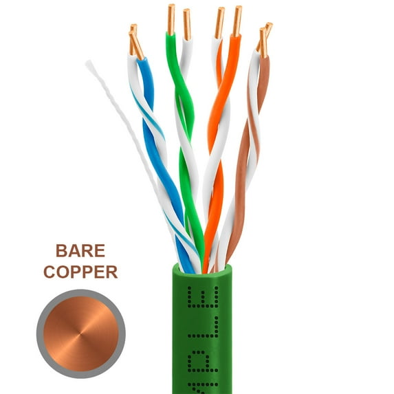 Cmple - Cat-5E Bulk Cable 350MHz UTP 24AWG Bare Copper CMR Rated 1000FT Green