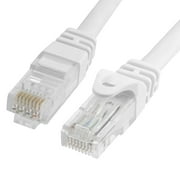 Cmple - Cat 6 Ethernet Cable 1.5 ft, Cat6 Patch Cables 10Gbps Network Lan Cord, 550MHz, RJ45 Connectors, Compatible with Gaming Computer, Laptop, Modem, Router, Gaming Console - White