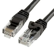 Cmple - Cat 6 Ethernet Cable 1.5 ft, Cat6 Patch Cables 10Gbps Network Lan Cord, 550MHz, RJ45 Connectors, Compatible with Gaming Computer, Laptop, Modem, Router, Gaming Console - Black