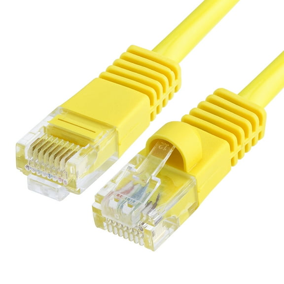 Cmple - Cat5e Cable, RJ45 Internet Network Cord, UTP LAN, Cat5e Cable, Ethernet Cat5e Patch Cord for Consoles, Router, TV, Modem Wire - 25 Feet, Yellow