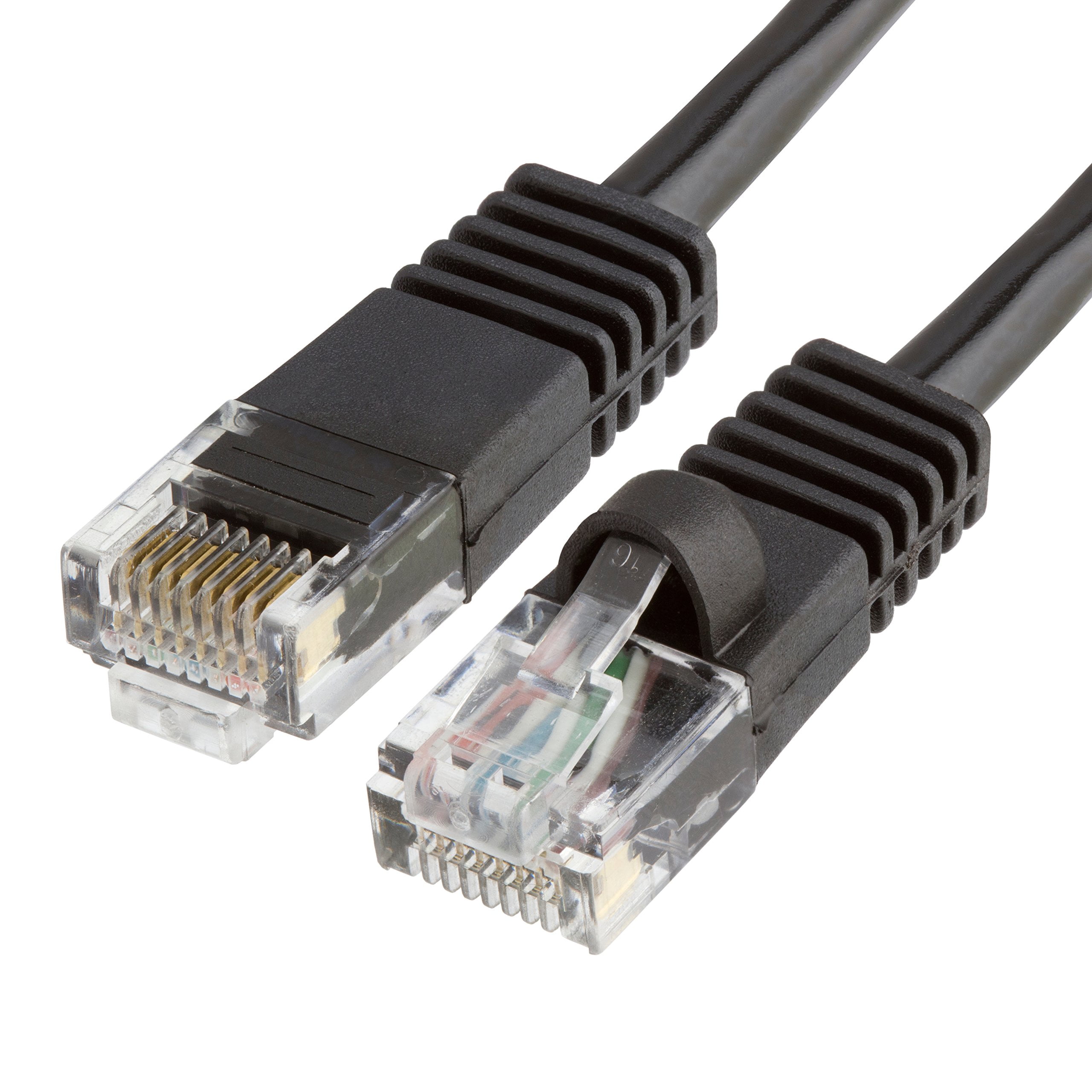 Cmple - Cat5e Ethernet Cable 1.5 ft, 350 MHz UTP Cat 5e Ethernet Patch Cord, 1Gbps Network Lan Cables, RJ45 Connectors, Compatible with Laptop, Modem, Router - Black