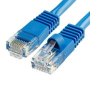Cmple - Cat5e Ethernet Patch Cord, Cat5e Cable, RJ45 Internet Network Cord, UTP LAN Wire, Ethernet Cat5e Cable for Consoles, Modem, Router, TV - 1.5 Feet, Blue