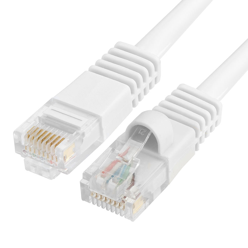 Cmple Cat5e Network Ethernet Cable - Computer LAN Cable 1Gbps - 350 MHz, Cat5e Cable, Gold Plated RJ45 Connectors - 150 Feet White - image 1 of 8