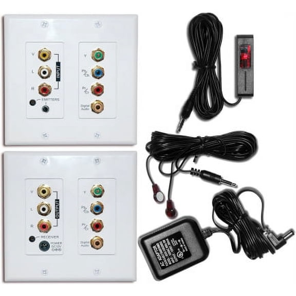 Cmple Component Composite Video Digital Stereo Audio IR Repeater Kit System Over CAT5