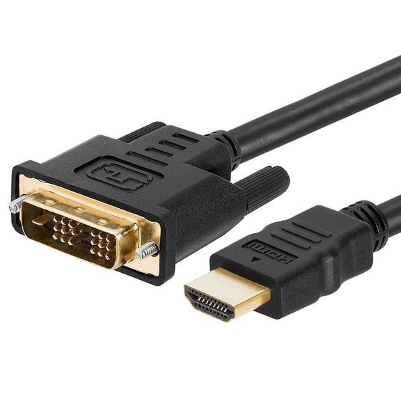 Cmple DVI-D Male to HDMI Male Cable Gold Digital HDTV - 1.5 Feet