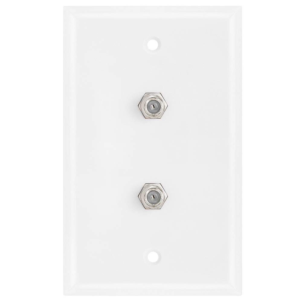 Cmple Dual Coaxial FConnector Wall Plates for Cable TV, Satellite