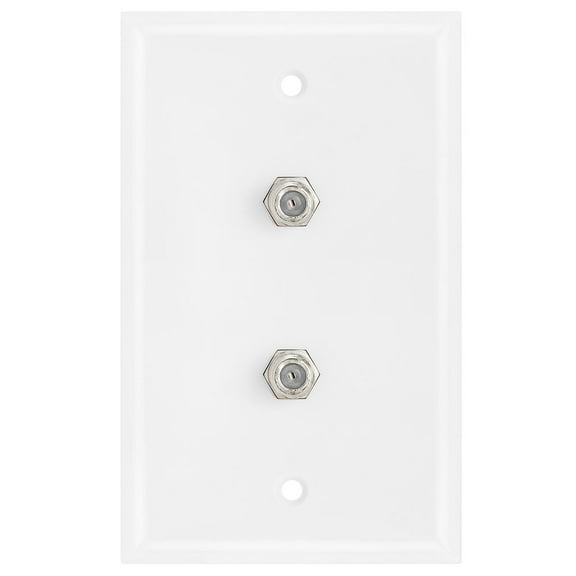 Cmple - Dual Coaxial F-Connector Wall Plates for Cable TV, Satellite
