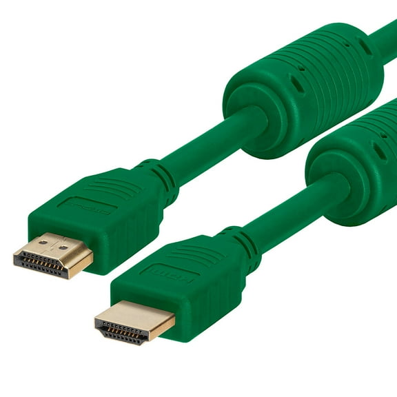 Cmple - Green HDMI Cable High Speed HDTV Ultra-HD (UHD) 3D, 4K @60Hz, 18Gbps 28AWG HDMI Cord Audio Return - 1.5 Feet