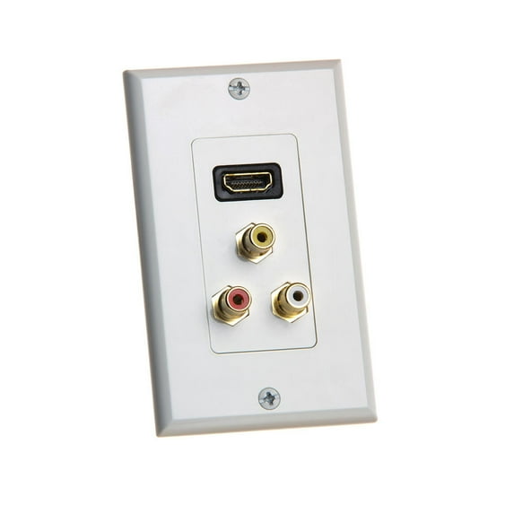 Cmple - HDMI Wall Plate with Composite Video / Audio RCA