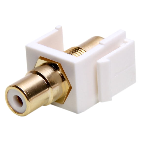 Cmple - Keystone Jack - Modular RCA with White Center (White)