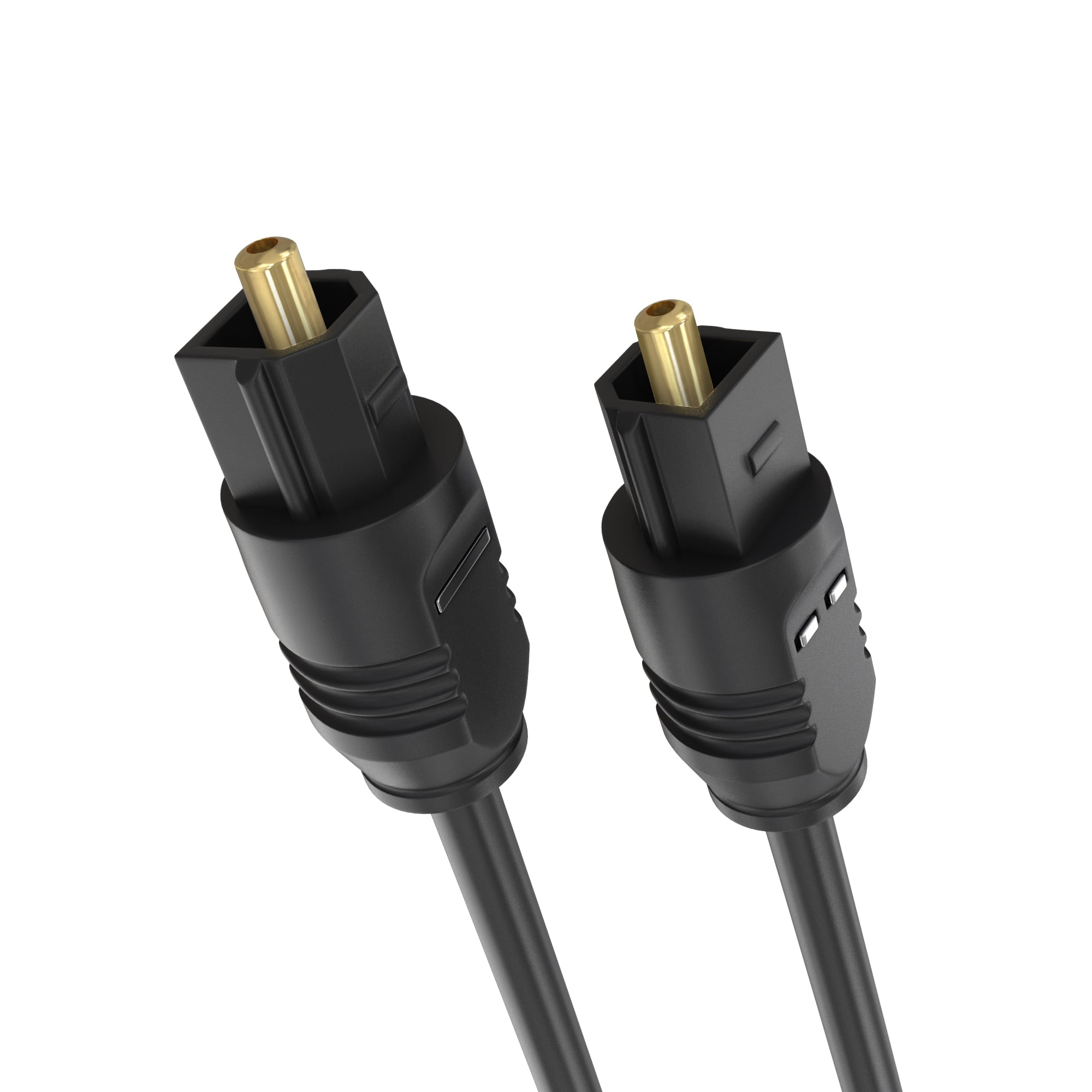 12 ft Black Optical Audio Cable with Gold-Plated Connectors