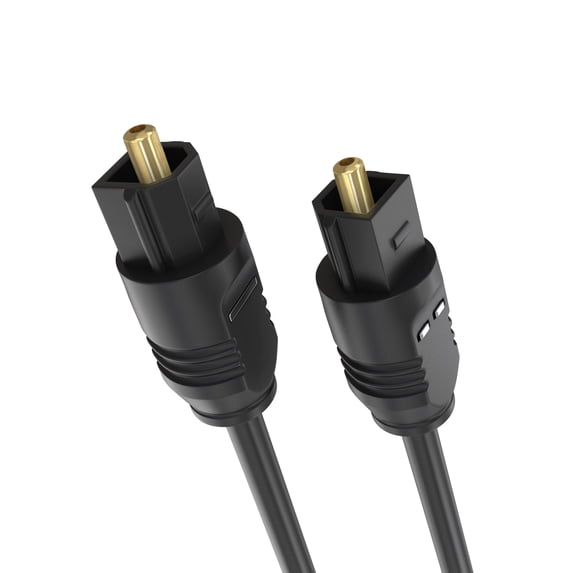 Cmple - Optical Audio Cable 3 ft Toslink Cable Slim Fiber Optic Cable Gold Plated Slim Optical Cord Digital S/PDIF Audio For Soundbar, AV Receivers, TV Sound Bar, Game Console