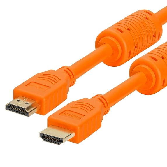 Cmple - Orange HDMI Cable High Speed HDTV Ultra-HD (UHD) 3D, 4K @60Hz, 18Gbps 28AWG HDMI Cord Audio Return - 10 Feet