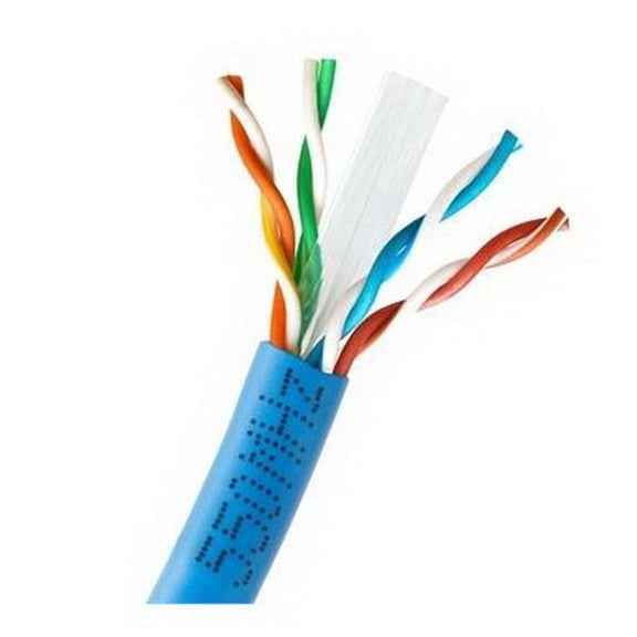 Cmple - PLENUM CAT6 23AWG Solid CMP Bare Copper 1000Ft Cable Gigabit Ethernet Blue