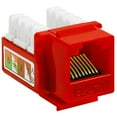 thumbnail image 1 of Cmple - RJ45 Keystone Jack 90 Degree Cat5e Keystone Jack Insert Punch Down RJ45 Connectors Female for Wall Plates, Patch Panels, Patch Cables, Ethernet Cables - Red, 1 of 5