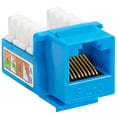 thumbnail image 1 of Cmple - RJ45 Keystone Jack 90 Degree Cat6 Keystone Jack Insert Punch Down RJ45 Connectors Female for Wall Plates, Patch Panels, Patch Cables, Ethernet Cables - Blue, 1 of 5