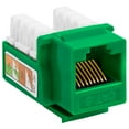thumbnail image 1 of Cmple - RJ45 Keystone Jack 90 Degree Cat6 Keystone Jack Insert Punch Down RJ45 Connectors Female for Wall Plates, Patch Panels, Patch Cables, Ethernet Cables - Green, 1 of 5