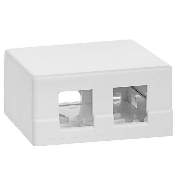 Cmple - 2 Port Keystone Jack Surface Mount Box, Dual Port Surface Mount Box for Network, RJ45 Dual Hole Keystone Jac