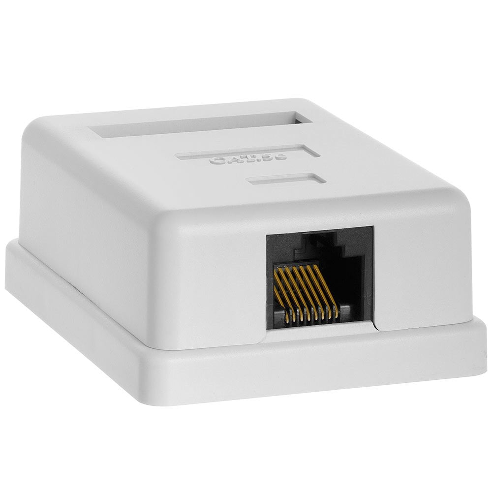 Cat5 Module Box Cmple - 1 Port Cat5e Surface Mount Box, RJ45 Cat5 Single Port Surface ...