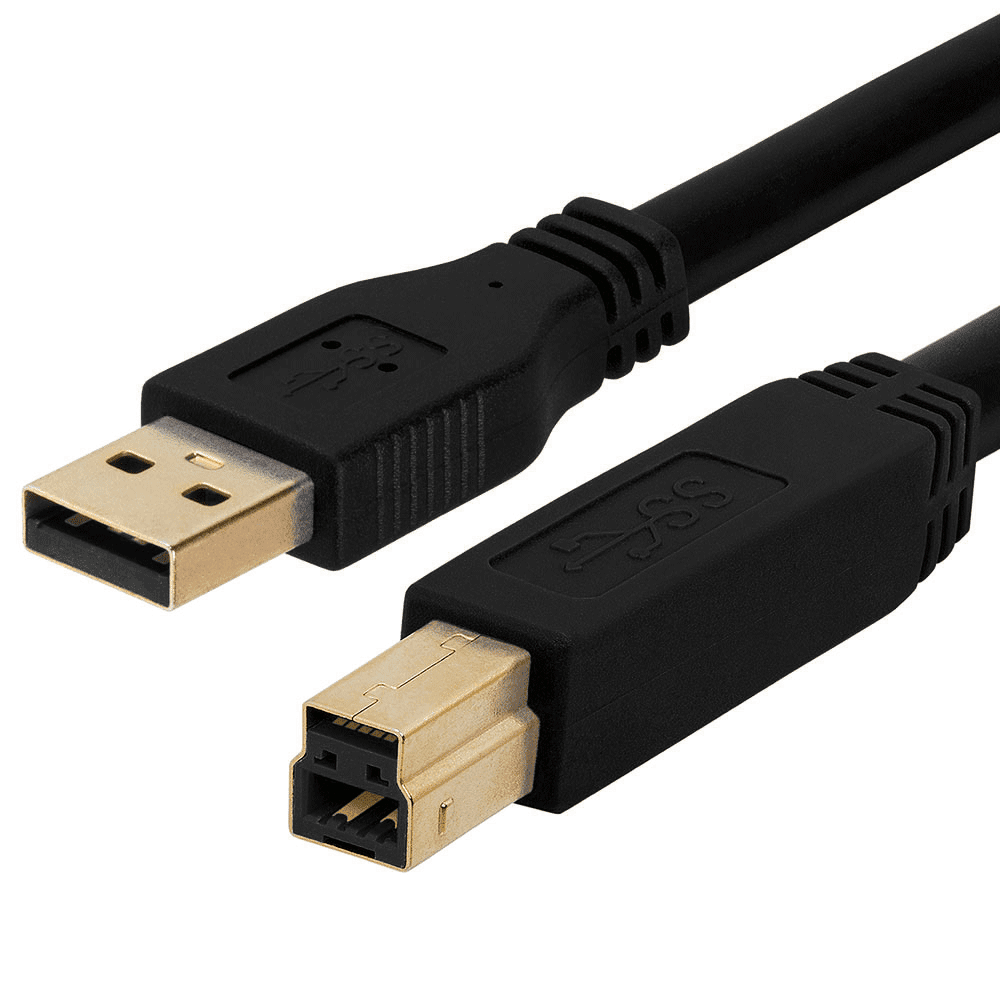 C2G 6.6ft USB A to USB B Cable USB A to B Cable USB 2.0 Black MM Type A USB  Type B USB 6ft Black - Office Depot