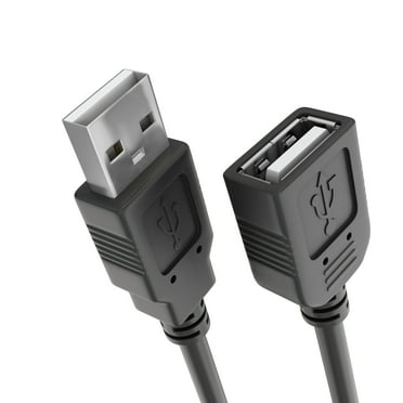 Cmple - USB Extension Cable 6ft USB 2.0 Cable Male to Female Type A USB Extender for External Hard Drive, Web Cam, HDD, Printer - Black