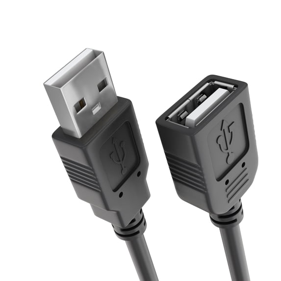 Cmple - USB Extension Cable 6ft USB 2.0 Cable Male to Female Type A USB Extender for External Hard Drive, Web Cam, HDD, Printer - Black