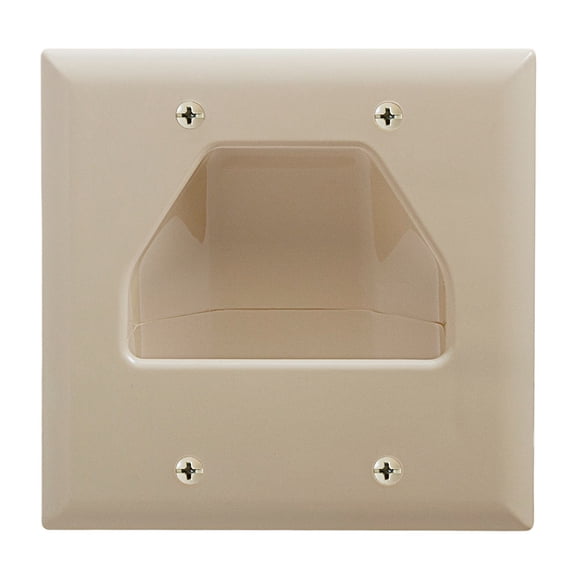 Cmple - Wall Plate - 2-Gang Recessed Low Voltage Cable - Ivory