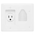 thumbnail image 1 of Cmple - Wall plate - Recessed Low Voltage Wall Plate WITH Recessed Power - White, 1 of 2