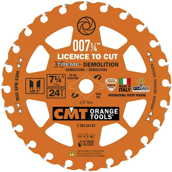 Cmt 7-1/4In 24T Wood Demolition Circular Saw Blade