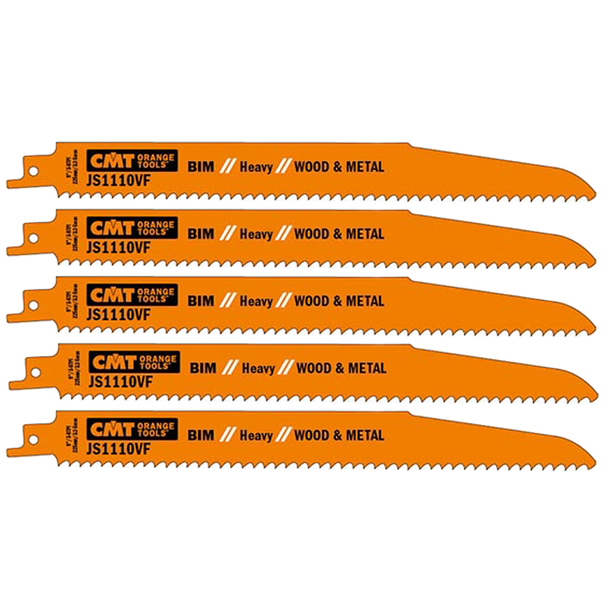 CMT JS1110VF-5 5-8 TPI 8-inch Bimetal Reciprocating Saw Blades for DCS387