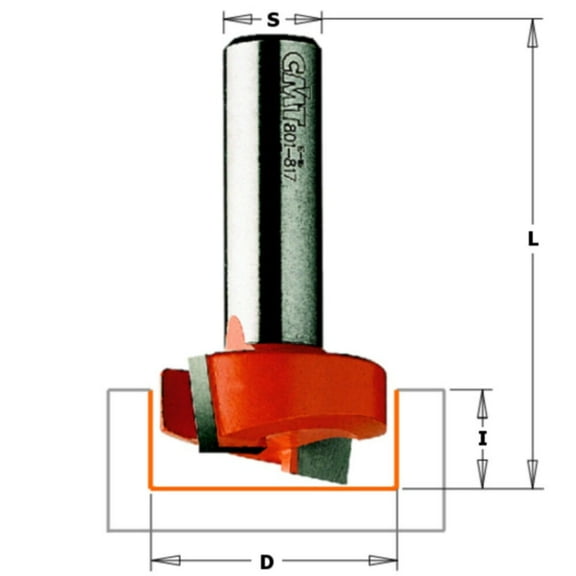 Cmt Mortise Router Bit, HW, 1/2 in 801.127.11