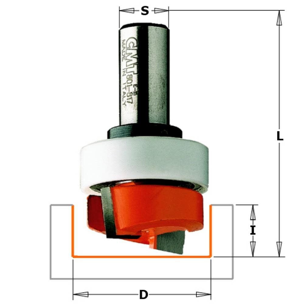 Hinge Mortise Router Bit Cmt Mortise Router Bit, HW, 1/2 in 801.128.11B - Walmart.com