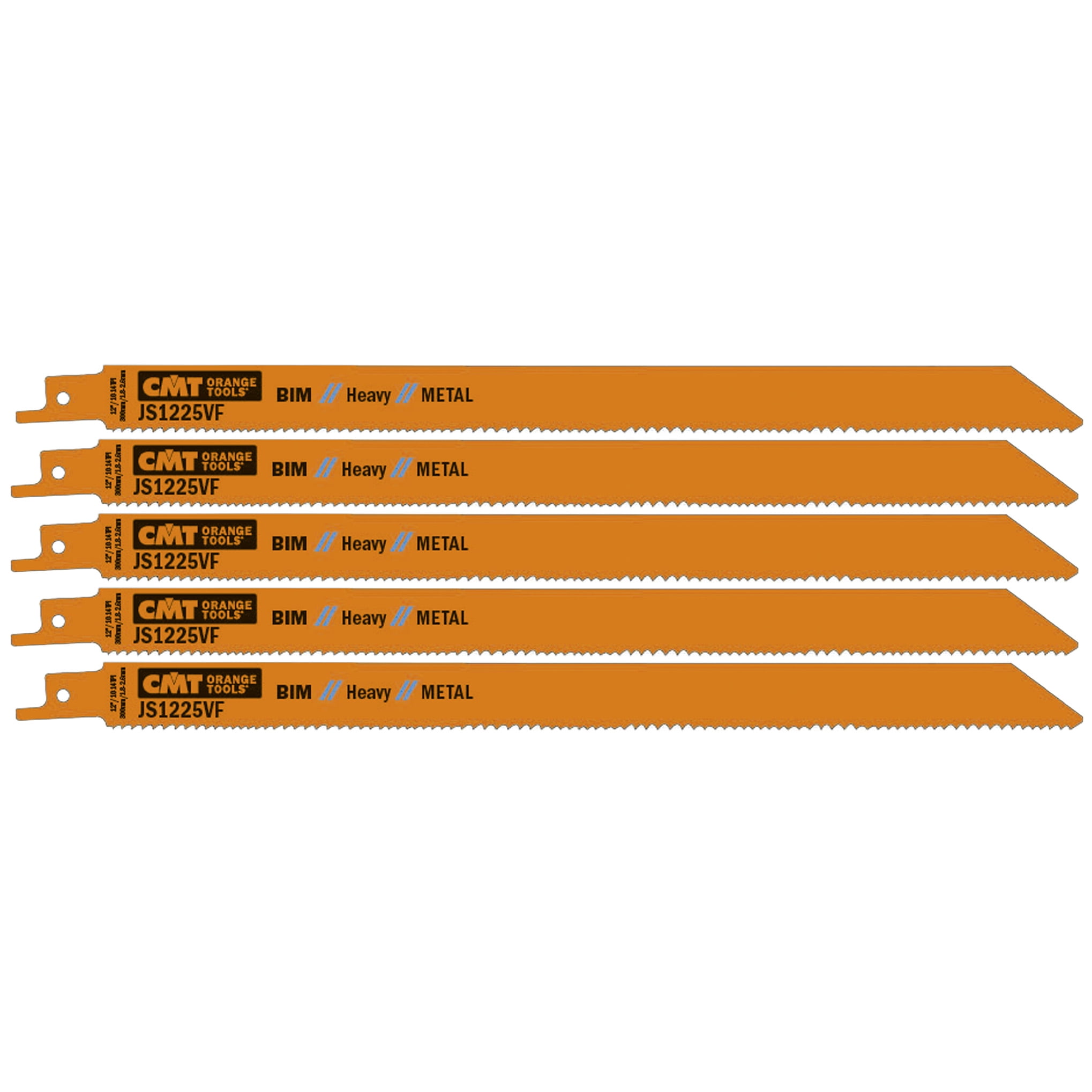 CMT JS1225VF-5 10-14 TPI 5-Piece 11-Inch Bimetal Saw Blades for Reciprocating Saws